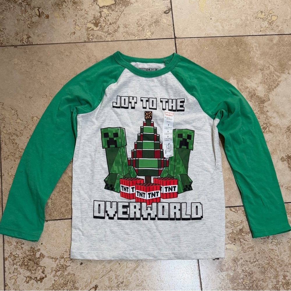 Jumping Beans Green and Gray Long Sleeve Tee